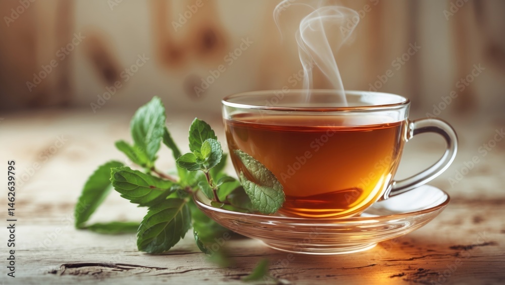 Black tea combined with mint Black tea combined with mint