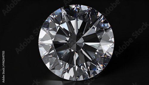 Un diamante brillante tallado de lujo simbolo de poder y riqueza sobre fondo negro