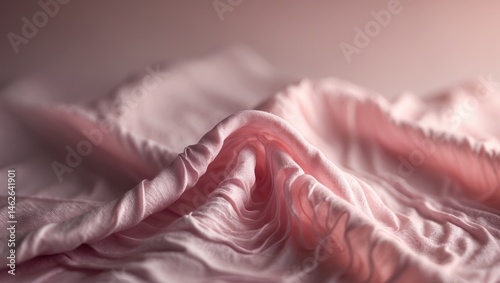 Pink textile with puckering effect