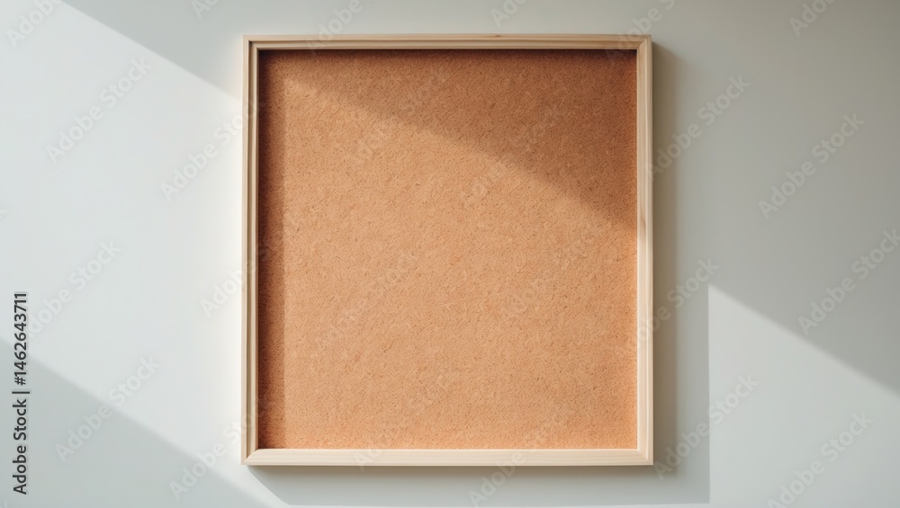 Fototapeta premium Square cork board displayed alone over a white surface