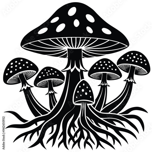 vector illustration of mushrooms