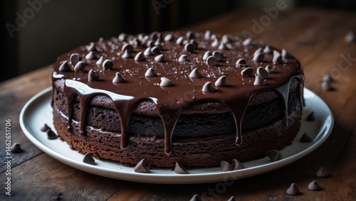 Sweet chocolate cake and brownie dessert isolated on white background
