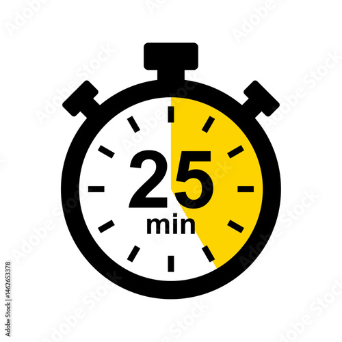 Stopwatch icon. 25 min timer