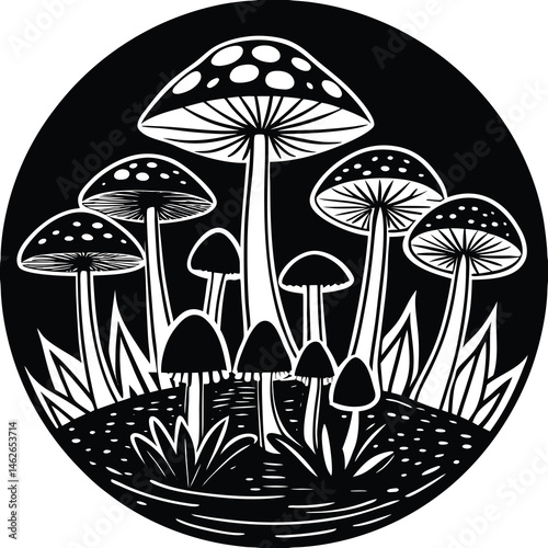 vector illustration of mushrooms