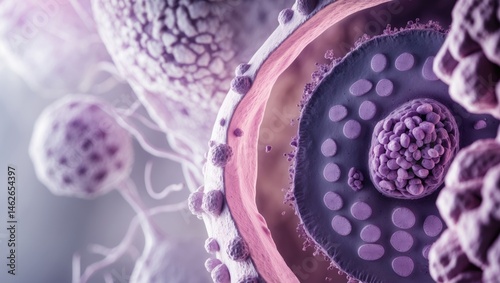 Histological image of a tophus from tissue of a gout patient with elevated uric acid levels