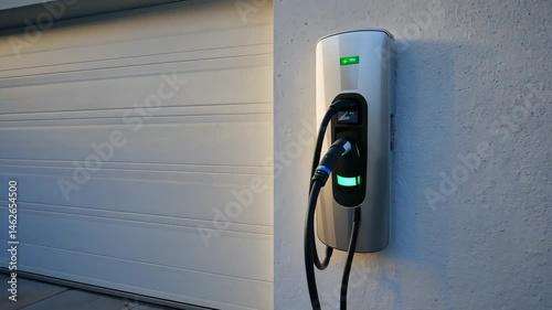 Home Garage with Electric Car Charger