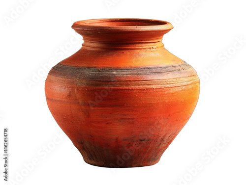 clay vase or pot isolated on transparent background