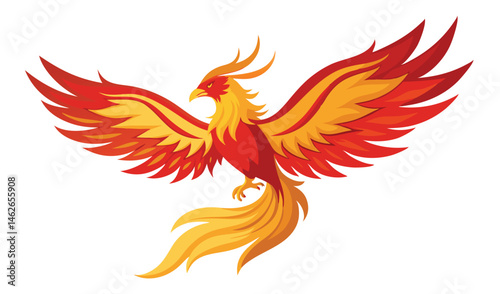 Fawkes the Phoenix with Crimson and Gold Wings