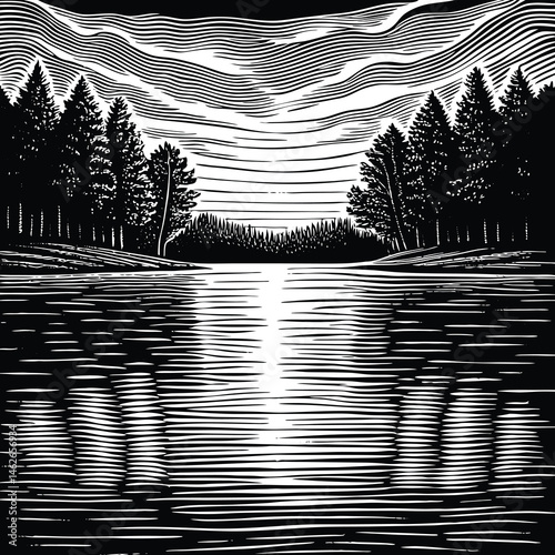 landscape with trees
