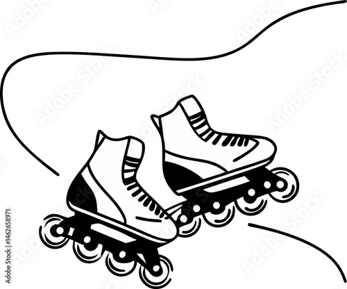 Inline Skates Illustration in Motion