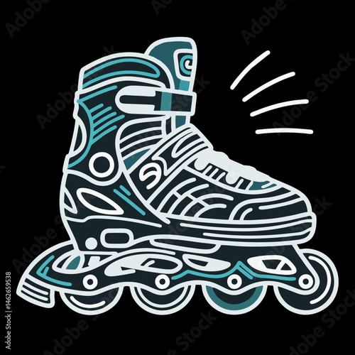 Inline Skates Illustration in Motion