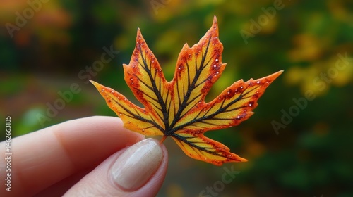 autumn leaf in hand