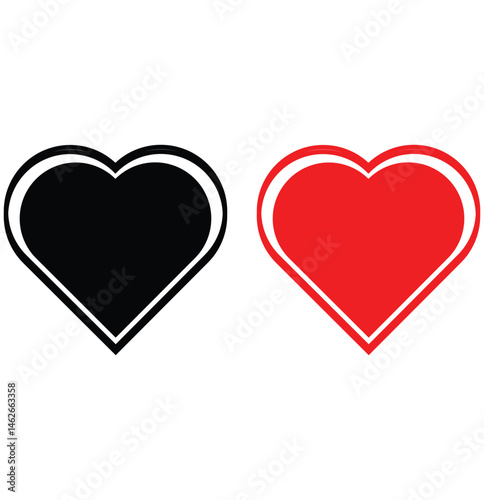  Set of love symbols isolated on transparent background.