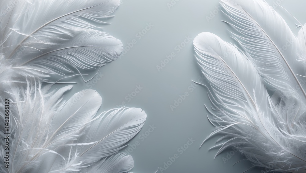 Fototapeta premium Pure white feather with intricate details and airy appearance
