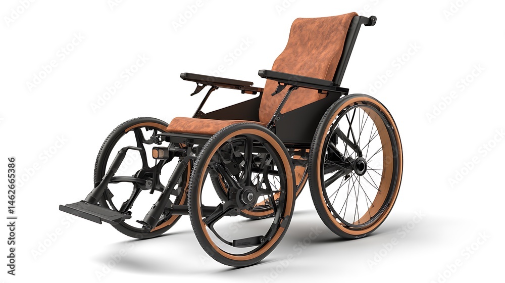 Fototapeta premium Modern Wheelchair Design with White Background.