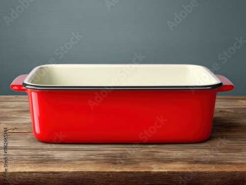 Ceramic bakeware: Close-up of a ceramic baking dish with food or empty in a kitchen
