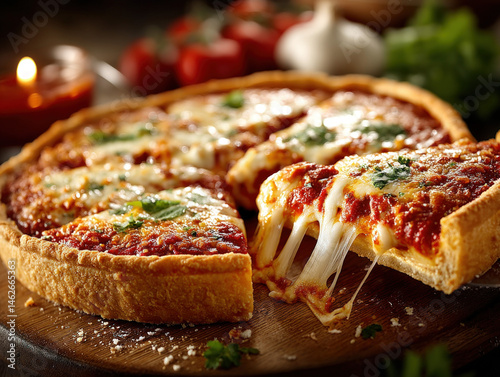 Chicago style pizza: Slice ...