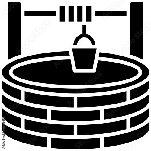 Water Well glyph icon