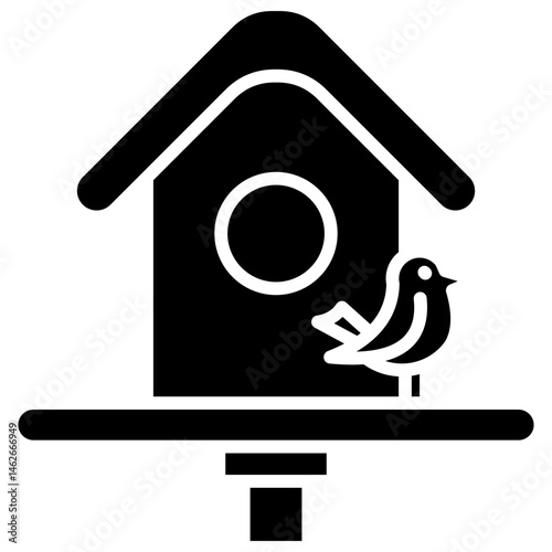 Bird House glyph icon