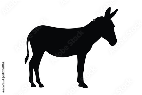 Donkey silhouette vector, Donkey vector illustration