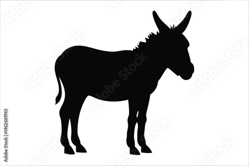 Donkey silhouette vector, Donkey vector illustration