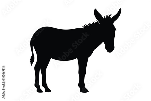 Donkey silhouette vector, donkey icon vector illustration