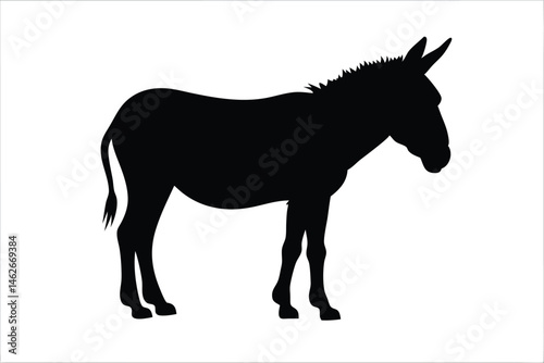 Donkey silhouette vector, donkey icon vector illustration