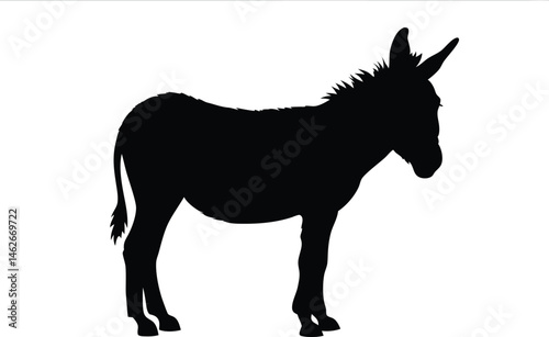 Donkey silhouette vector, donkey icon vector illustration