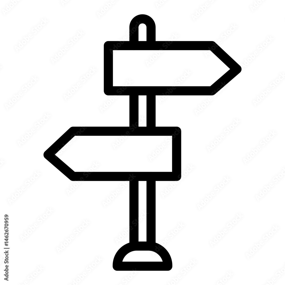 Directional Sign Vector Line Icon Design Directional Sign Vector Line Icon Design