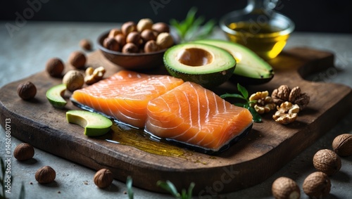 Top healthy fats like omega-3 rich salmon and avocado for good cholesterol