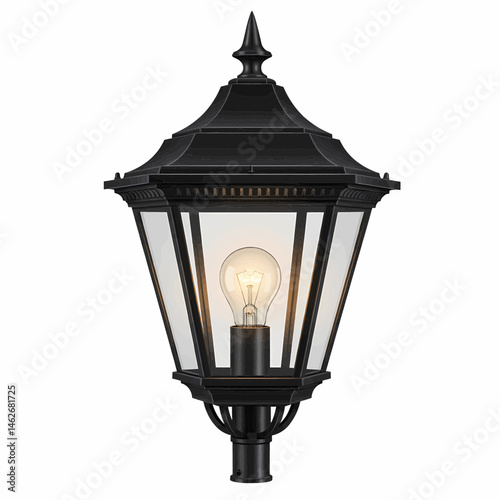 An outdoor lantern, designed for vector use, appears on a transparent white background.