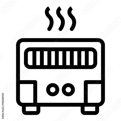 Convection Heater Vector Line Icon Design