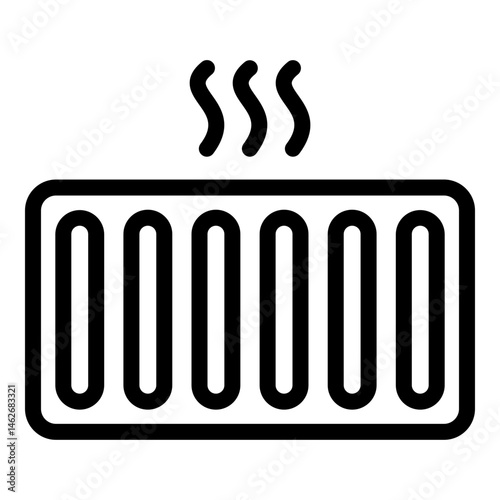 Heat Radiator Vector Line Icon Design