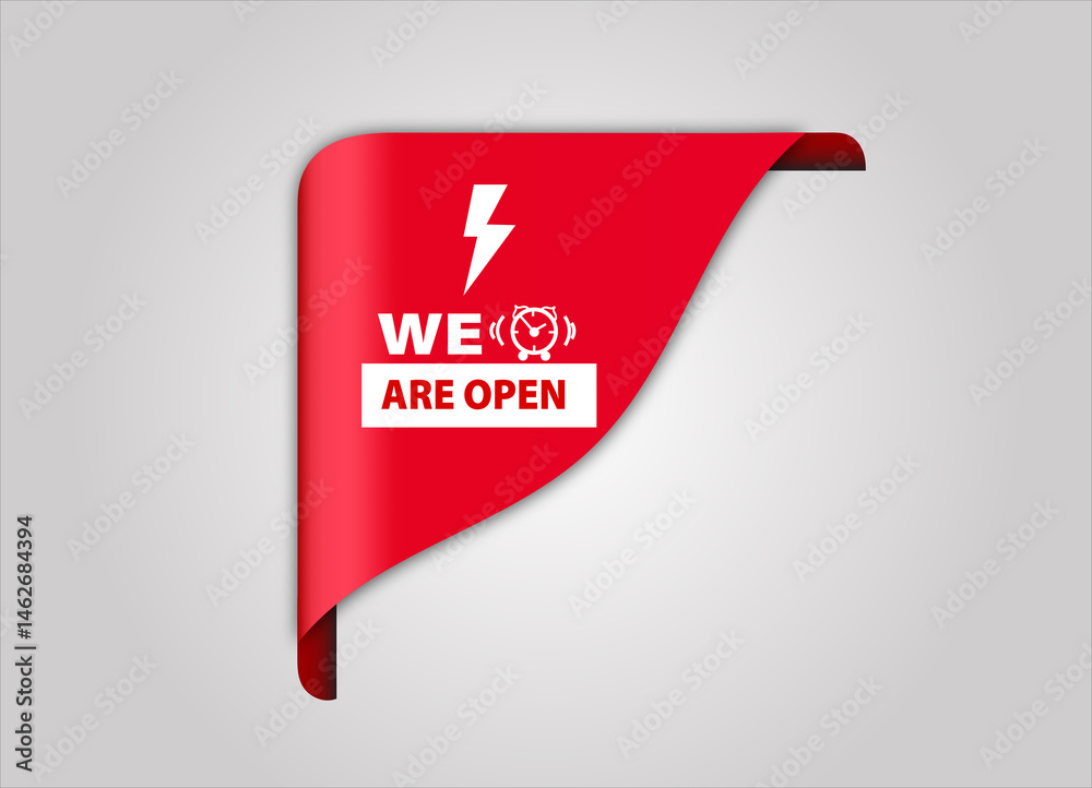 red flat sale banner for we are open banner and poster design red flat sale banner for we are open banner and poster design