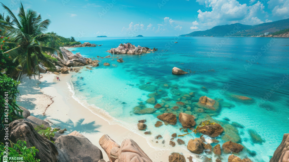 Obraz premium Tropical beach paradise landscape view