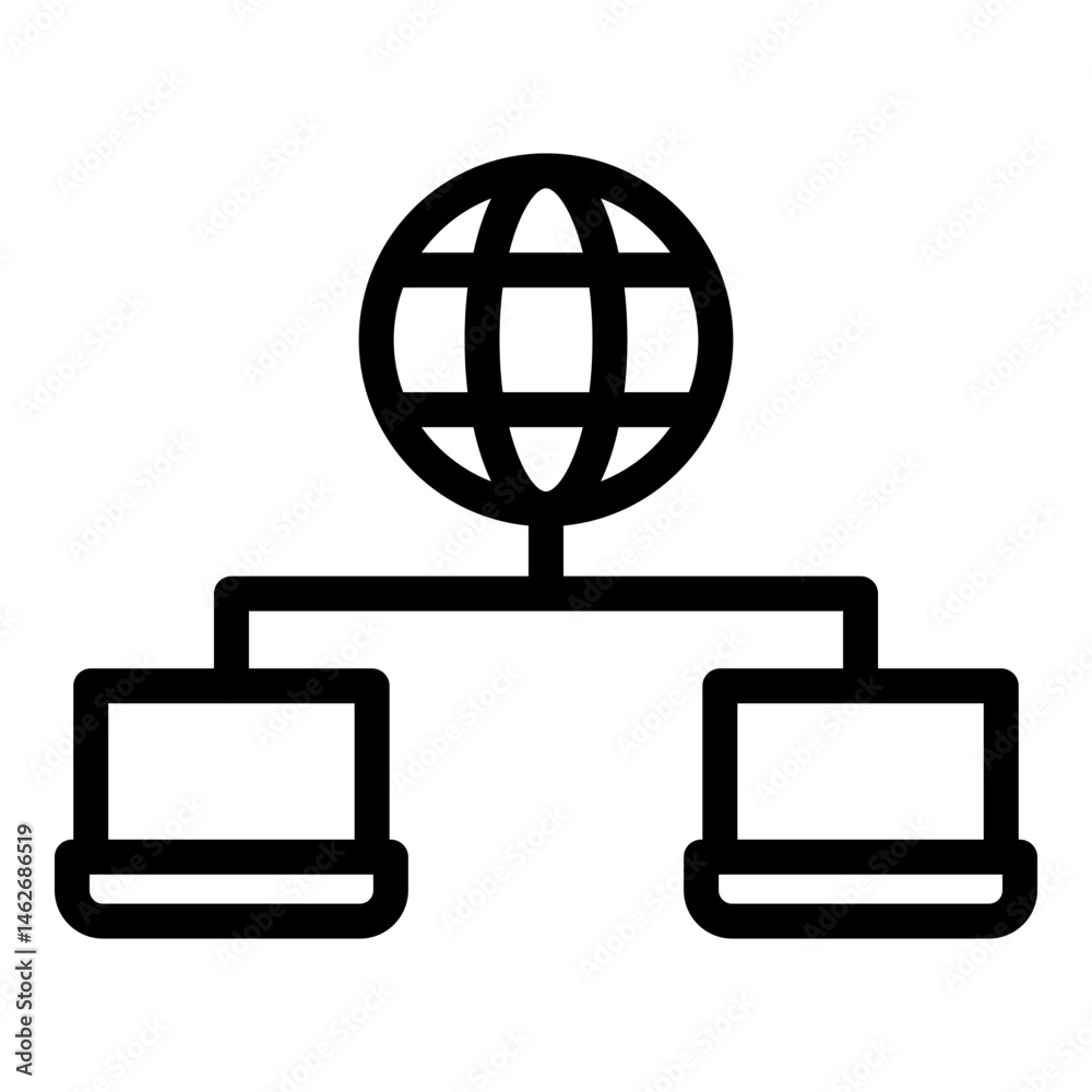 WAN Vector Line icon Design WAN Vector Line icon Design