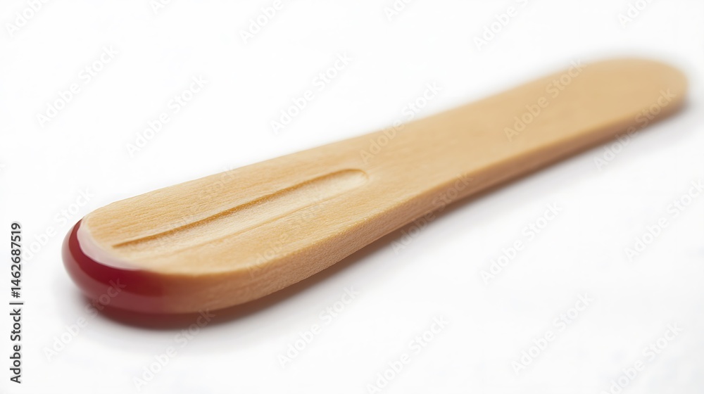 Wooden tongue depressor with sample. Wooden tongue depressor with sample.