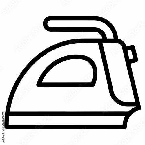 Laundry Iron outline icon white background