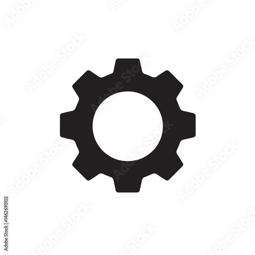 Gear Silhouette, Mechanical Engineering Symbol Vector