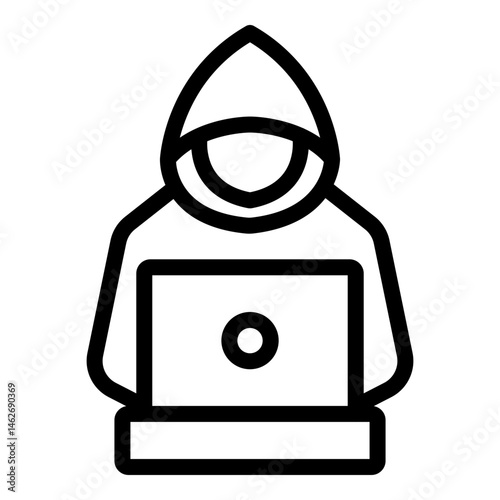 Hacker Vector Line icon Design