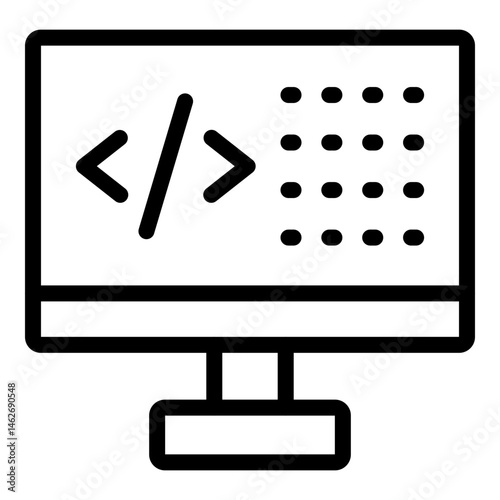 Programming  Vector Line icon Design
