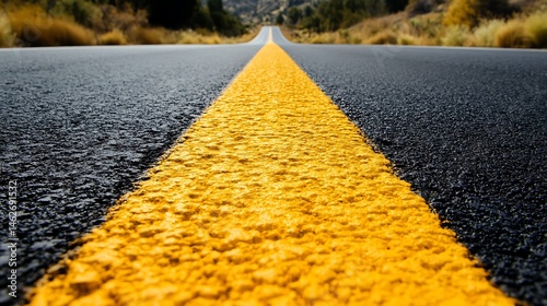 asphalt road with yellow lines