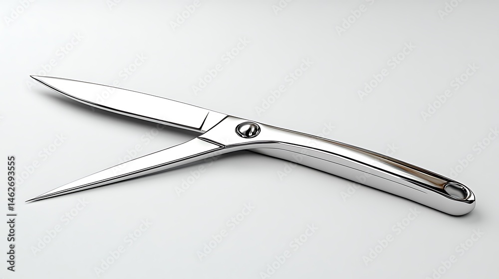 Fototapeta premium Precision Stainless Steel Scissors Minimalist Design High Resolution Images Stock Photo
