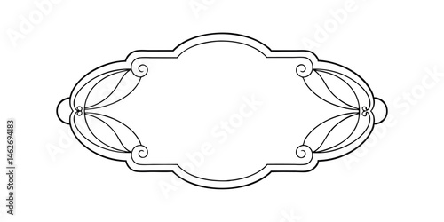 Outline of Cartouche Line Art Vector