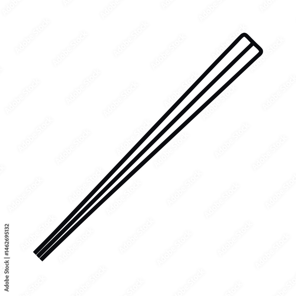 Outline of Chopstick Line Art Vector Outline of Chopstick Line Art Vector