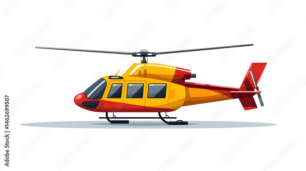 Fototapeta premium Helicopter Air Transportation Flat Vehicle Illustration for Aerial Logistics Services