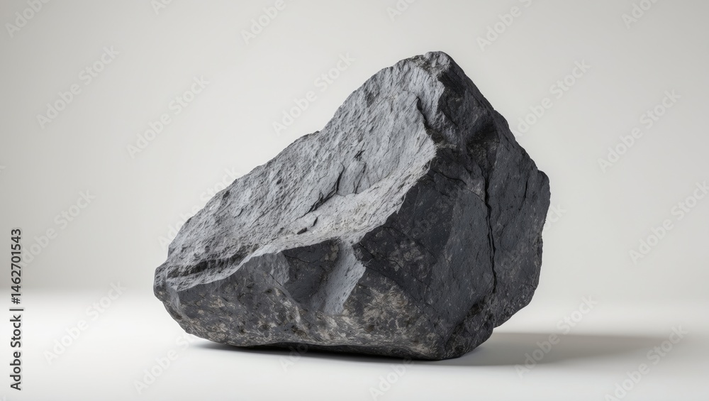 Naklejka premium Isolated basalt rock with white backdrop