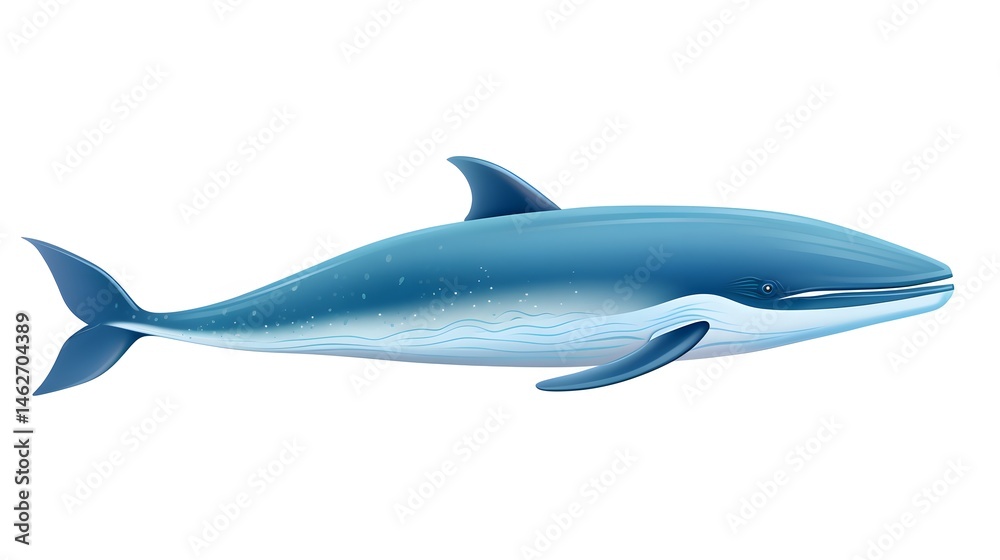 Fototapeta premium Professional illustration of a majestic blue whale displaying its beauty and size