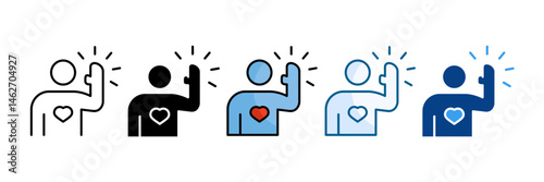 Volunteer Icon Set Multiple Style Collection