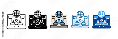 Online Forumr Icon Set Multiple Style Collection